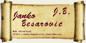 Janko Besarović vizit kartica